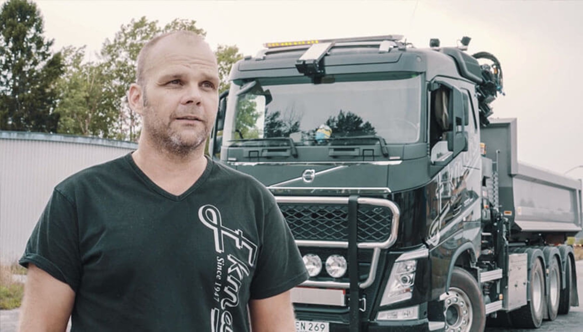 Bild på Krille Ekman, ägare på åkeriet Ekmans i Hedesunda, som är en av Workifys kunder.